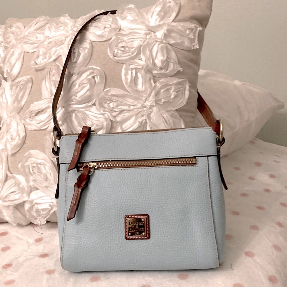Pebble leather powder blue Allison bag